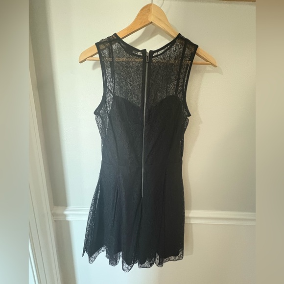 A/X Armani Exchange black cocktail fit and flare dress with lace overlay size 4 - Picture 5 of 13
